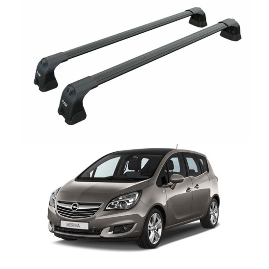 БАГАЖНИК ЗА Opel Meriva 5d MPV (B - fixpoint) (2010-->2018) AERO BAR BLACK