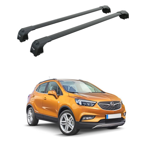 БАГАЖНИК ЗА Opel Mokka X 5d (integrated railing) (2016-->) AERO BAR BLACK