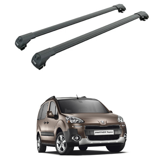 БАГАЖНИК ЗА Peugeot Partner Tepee (II - railing) (2008-->2018) AERO BAR BLACK