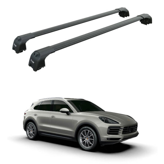 Багажник за Porsche Cayenne 5-dr SUV (9Y0 - integrated railing) (2018-2024) AERO BAR BLACK