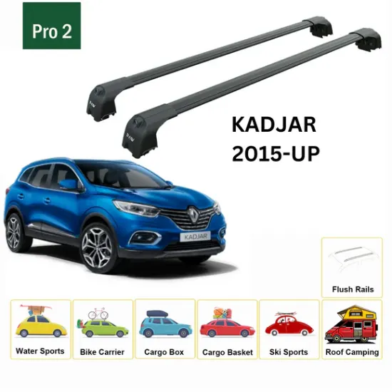 БАГАЖНИК ЗА Renault Kadjar 5d (integrated railing) (2015-->) AERO BAR BLACK
