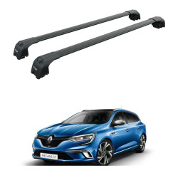 БАГАЖНИК ЗА Renault Megane Sport Tourer (IV - integrated railing) (2016-->) AERO BAR BLACK