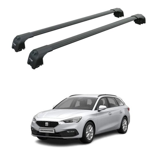 БАГАЖНИК ЗА Seat Leon ST - Sportstourer (IV - integrated railing) (2020-->) AERO BAR BLACK