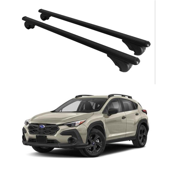 Багажник за Subaru Crosstrek 5d / XV (III - railing) (2023-->) ALU REILING BLACK