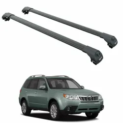 БАГАЖНИК ЗА Subaru Forester 5d (III/SH - railing) (2008-->2013) AERO BAR BLACK