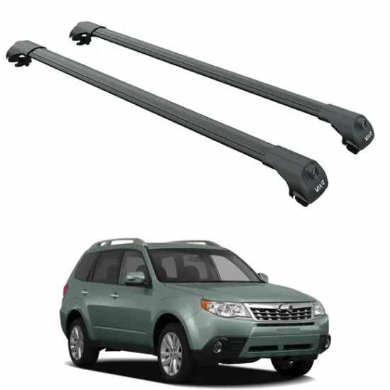 БАГАЖНИК ЗА Subaru Forester 5d (III/SH - railing) (2008-->2013) AERO BAR BLACK