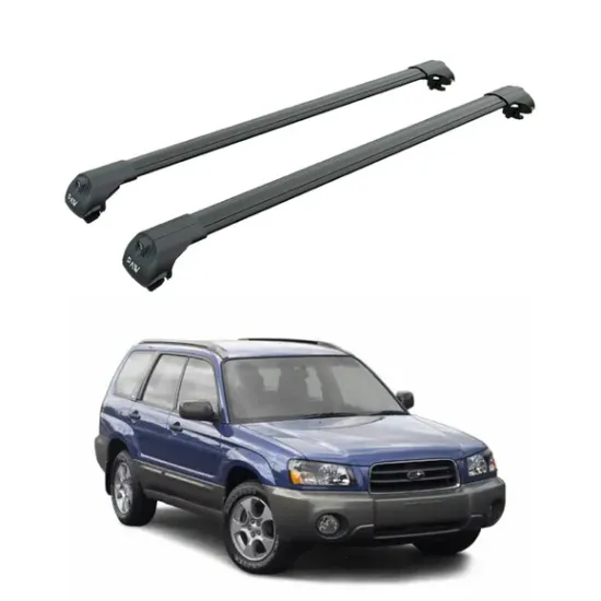 БАГАЖНИК ЗА Subaru Forester 5d (II/SG - integrated railing) (2002-->2008) AERO BAR BLACK