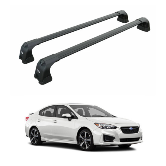 БАГАЖНИК ЗА SUBARU IMPREZA sedan 4/5d (V - fixpoint) (2016-->) AERO BAR BLACK
