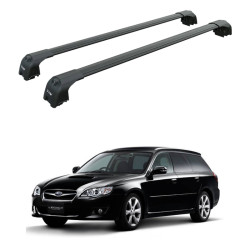 БАГАЖНИК ЗА Subaru Legacy Wagon (IV/BP - integrated railing) (2003-->2009) AERO BAR BLACK