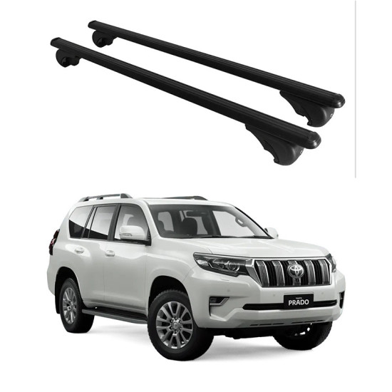 Багажник за Toyota Land Cruiser 5d (J150 - railing) (2010-->2023) ALU REILING BLACK