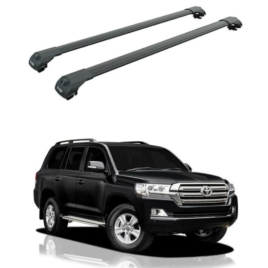 БАГАЖНИК за Toyota Land Cruiser 5d (J200 - railing) (2008-->2021) AERO BAR BLACK