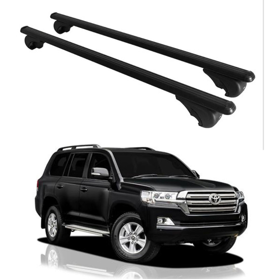 БАГАЖНИК за Toyota Land Cruiser 5d (J200 - railing) (2008-->2021) ALU REILING BLACK