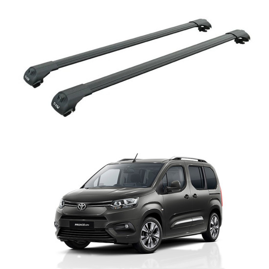 БАГАЖНИК ЗА Toyota ProAce City L1/L2 (I - railing) (2019-->) AERO BAR  BLACK