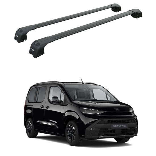 БАГАЖНИК ЗА Toyota ProAce City Verso L1/L2 (I - integrated railing) (2024-->) AERO BAR BLACK