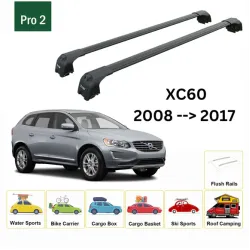 БАГАЖНИК ЗА Volvo XC60 5d (I - integrated railing) (2008-->2017) AERO BAR BLACK