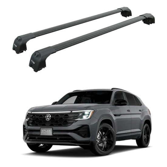 Багажник за VOLKSWAGEN ATLAS CROSS SPORT 5d SUV (integrated railing) (2020-->2025) AERO BAR BLACK