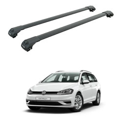 БАГАЖНИК ЗА Volkswagen Golf Variant (VI - railing) (2009-->2013) (VII - railing) (2013-->2020) AERO BAR BLACK