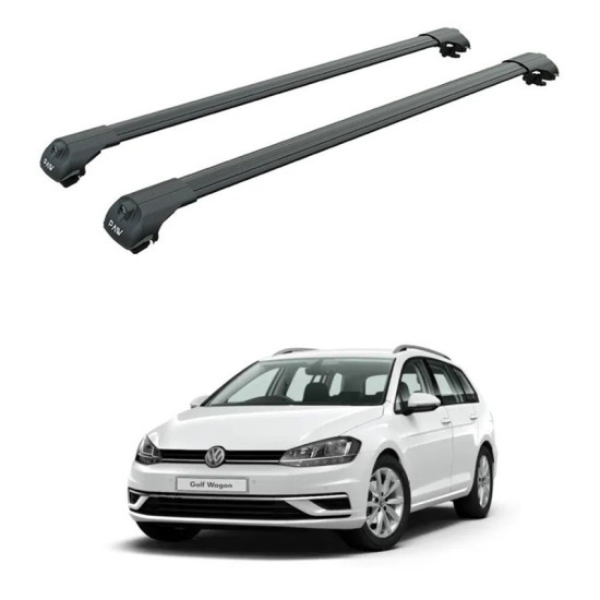 БАГАЖНИК ЗА Volkswagen Golf Variant (VI - railing) (2009-->2013) (VII - railing) (2013-->2020) AERO BAR BLACK