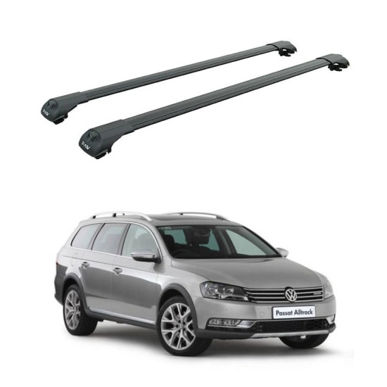 БАГАЖНИК за Volkswagen Passat Alltrack (B7/3C - railing) (2012-->2016) AERO BAR BLACK
