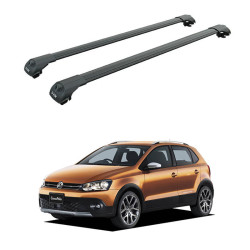 БАГАЖНИК ЗА Volkswagen Polo Cross (V - railing) (2010-->2017) AERO BAR BLACK