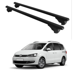БАГАЖНИК ЗА Volkswagen Sharan 5d MPV (II/7N II.2/7N - railing) (2010-->2015) (2015-->) ALU REILING BLACK