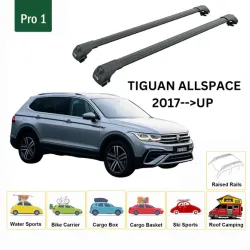 Багажник за Volkswagen Tiguan Allspace 5d (II - railing) (2017-->) AERO BAR BLACK