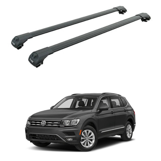 БАГАЖНИК ЗА Volkswagen Tiguan 5d (II - railing) (2016-->2024) AERO BAR BLACK