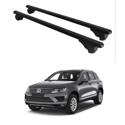 БАГАЖНИК ЗА Volkswagen Touareg 5d (II - railing) (2010-->2018) ALU REILING BLACK