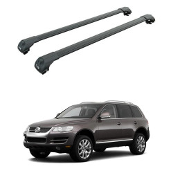 БАГАЖНИК ЗА Volkswagen Touareg 5d (I - railing) (2005-->2010) AERO BAR BLACK