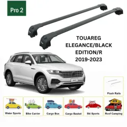 БАГАЖНИК ЗА Volkswagen Touareg 5d (III - integrated railing) (2018-->2023) AERO BAR BLACK