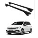 Багажник за Volkswagen Touran 5d (I/1-I.2T - railing) (2003-->2015) (II/5T - railing) (2015-->) ALU REILING BLACK