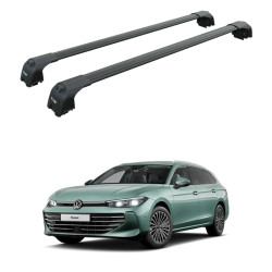 Багажник за Volkswagen Passat Variant (B9 - integrated railing) (2024-->) AERO BAR BLACK