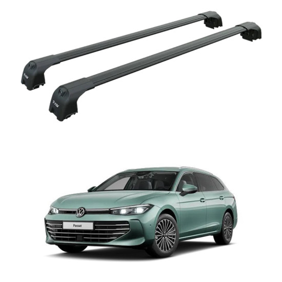 Багажник за Volkswagen Passat Variant (B9 - integrated railing) (2024-->) AERO BAR BLACK