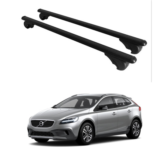 БАГАЖНИК ЗА Volvo V40 CC 5d (Cross Country - integrated railing) (2013-->2019) ALU REILING BLACK