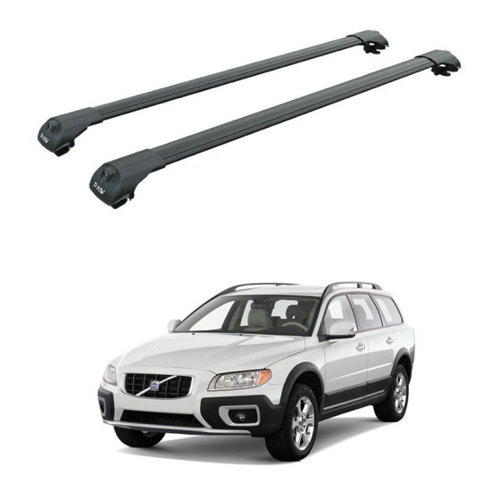 БАГАЖНИК ЗА Volvo XC70 Estate (III - railing) (2007-->2016) AERO BAR BLACK