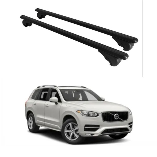 Багажник за Volvo XC90 5d (II - railing) (2015-->2025) ALU REILING BLACK