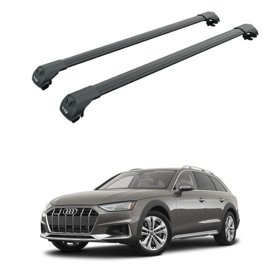 Багажник за Audi A4 Allroad (B9.2 - railing) (2019-->) AERO BAR BLACK