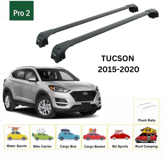 Багажник за Hyundai Tucson 5d (III/TL - integrated railing) (2015-->2020) AERO BAR BLACK