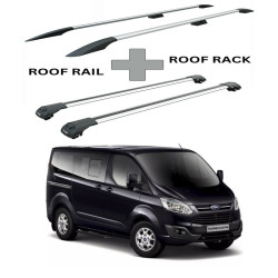 БАГАЖНИК КОМПЛЕКТ НАПРЕЧНИ ГРЕДИ И РЕЙЛИНГИ СИВИ ЗА Ford Custom Tourneo L1 (2013-->2023)