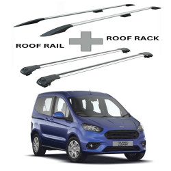 БАГАЖНИК КОМПЛЕКТ НАПРЕЧНИ ГРЕДИ И РЕЙЛИНГИ СИВИ ЗА Ford Courier I Tourneo/Transit (2014-->2023)