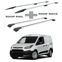 БАГАЖНИК КОМПЛЕКТ НАПРЕЧНИ ГРЕДИ И РЕЙЛИНГИ СИВИ ЗА Ford Connect II Transit L1 (fixpoint) (2013-->2022)