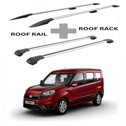 БАГАЖНИК КОМПЛЕКТ НАПРЕЧНИ ГРЕДИ И РЕЙЛИНГИ СИВИ ЗА Fiat Doblo Cargo (II.2) (2015-->2022)