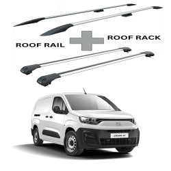 БАГАЖНИК КОМПЛЕКТ НАПРЕЧНИ ГРЕДИ И РЕЙЛИНГИ СИВИ ЗА Fiat Doblo/e-Doblo M (III) (2022-->)