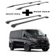 БАГАЖНИК КОМПЛЕКТ НАПРЕЧНИ ГРЕДИ И РЕЙЛИНГИ ЧЕРНИ ЗА Ford Custom Transit L1H1 (2013-->2023)
