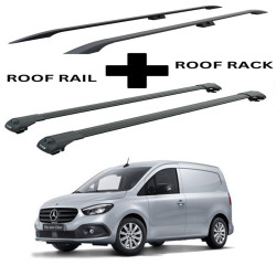 БАГАЖНИК КОМПЛЕКТ НАПРЕЧНИ ГРЕДИ И РЕЙЛИНГИ ЧЕРНИ ЗА Mercedes Clase T / EQT / Citan (2021-->)