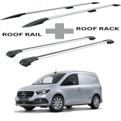 БАГАЖНИК КОМПЛЕКТ НАПРЕЧНИ ГРЕДИ И РЕЙЛИНГИ СИВИ ЗА Mercedes Clase T / EQT / Citan (2021-->)