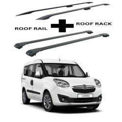БАГАЖНИК КОМПЛЕКТ НАПРЕЧНИ ГРЕДИ И РЕЙЛИНГИ ЧЕРНИ ЗА Opel / Vauxhall Combo L1H1 (D) (2012-->2018)