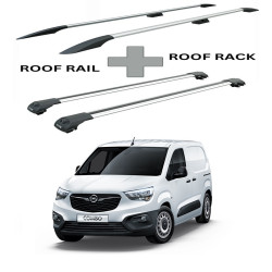 БАГАЖНИК КОМПЛЕКТ НАПРЕЧНИ ГРЕДИ И РЕЙЛИНГИ СИВИ ЗА Opel / Vauxhall Combo (E) / e-Combo (2018-->)