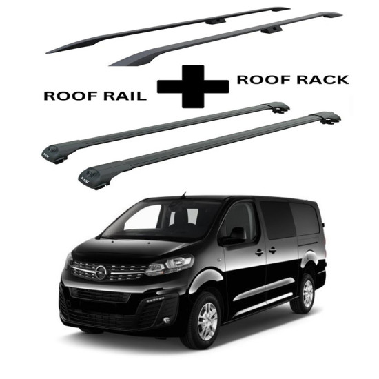 БАГАЖНИК КОМПЛЕКТ НАПРЕЧНИ ГРЕДИ И РЕЙЛИНГИ ЧЕРНИ ЗА OPEL VIVARO M/medium СЛЕД 2019->