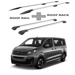 БАГАЖНИК КОМПЛЕКТ НАПРЕЧНИ ГРЕДИ И РЕЙЛИНГИ СИВИ ЗА Opel Zafira Life (M/medium) (2019-->)